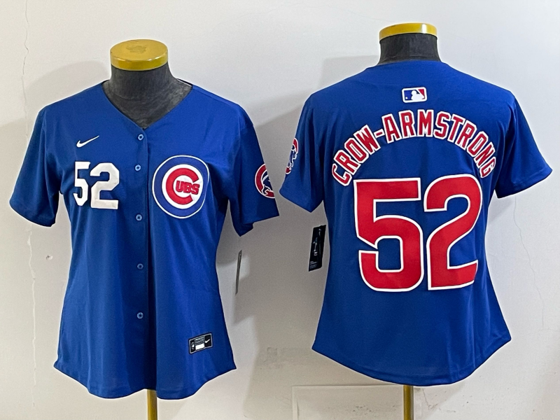 Women Chicago Cubs #52 Crow Armstrong Blue Nike MLB 2025 Jersey 003